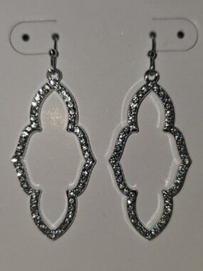 Time and Tru Silver-Tone Sparkling Dangle Earrings Hypo-Allergenic New